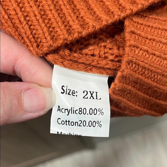 Cozy Orange Cable Knit Sweater - Picture 2 of 4